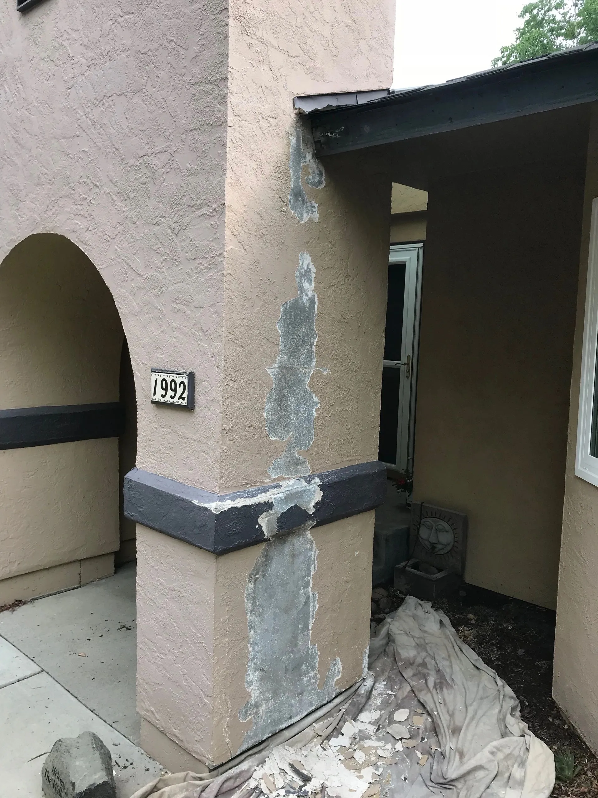 Damaged stucco